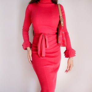 Moda International Vintage Red Sweater Dress